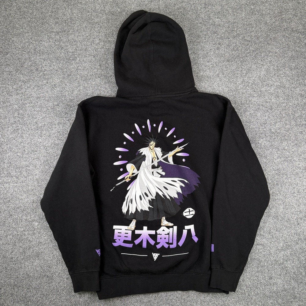 Hypland x Bleach Hoodie Mens M Black Kenpachi Zaraki Anime Shonen Jump